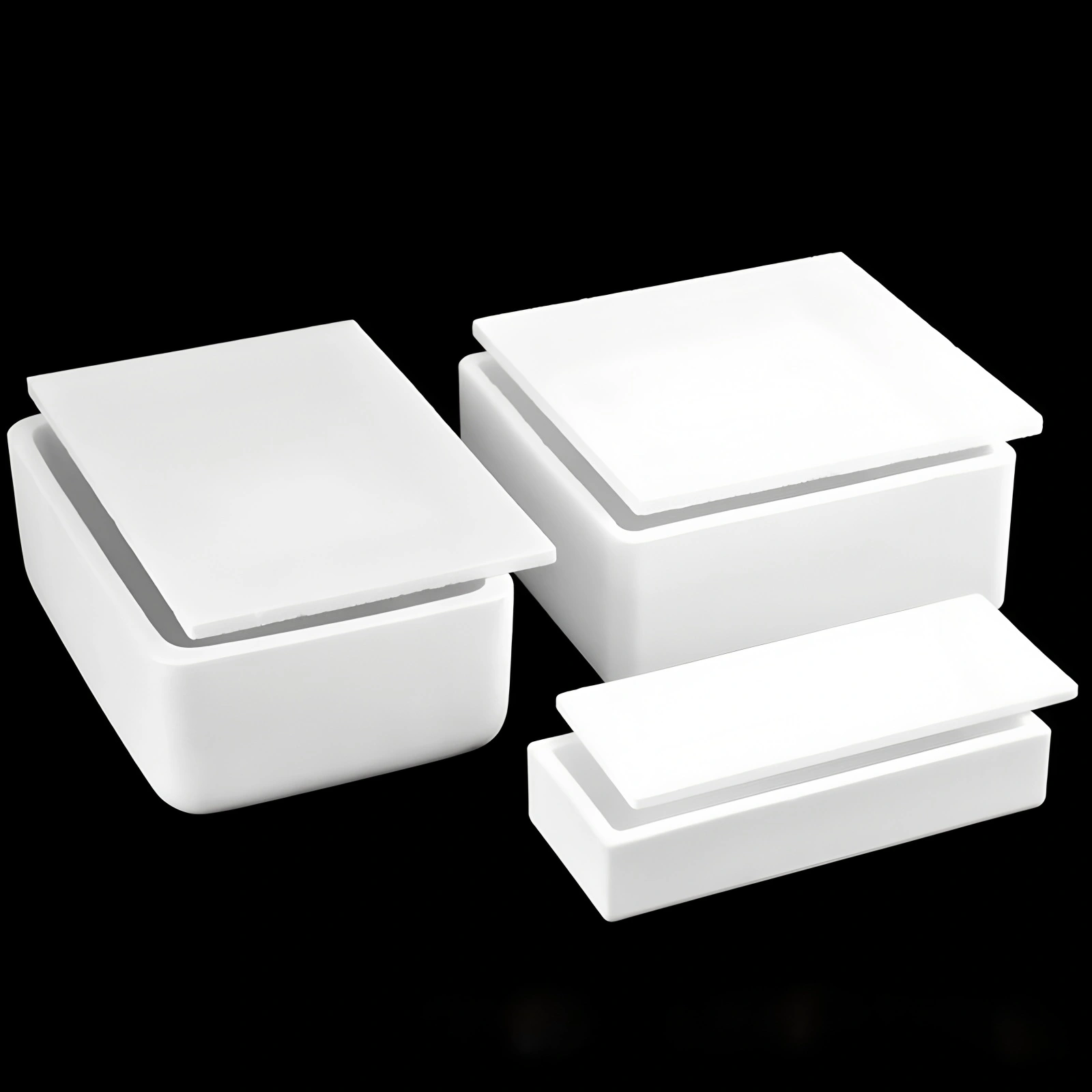 1000ML Square & Rectangular Alumina Crucibles with Cover- High Corrosion Resistance for Industrial Applications
