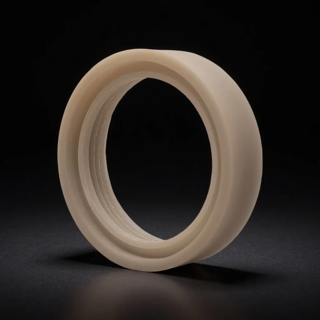 Precision-machined aluminum nitride ring with polished finish