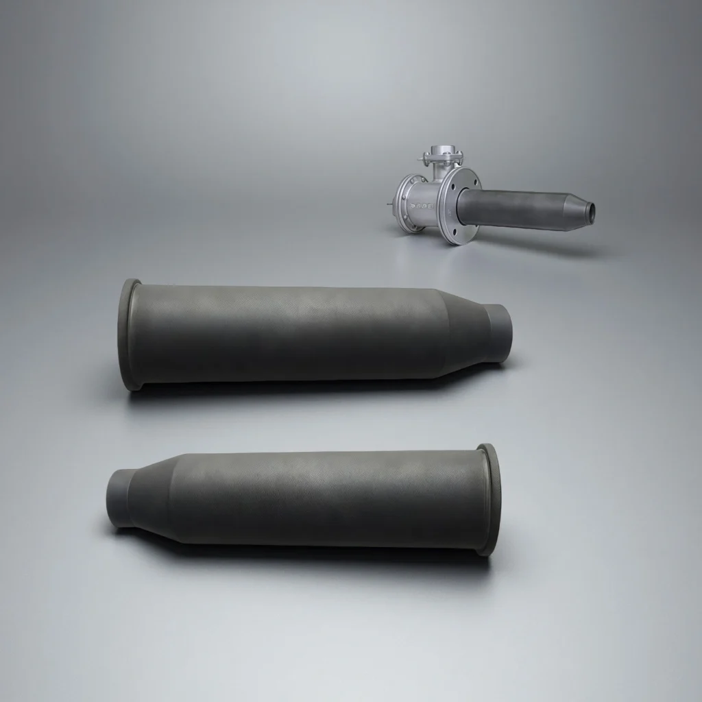 Custom threaded SiC burner nozzle