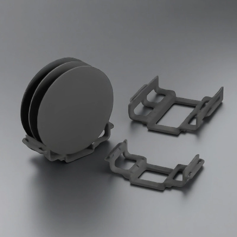 SiC wafer boat - top view showing slots for wafers