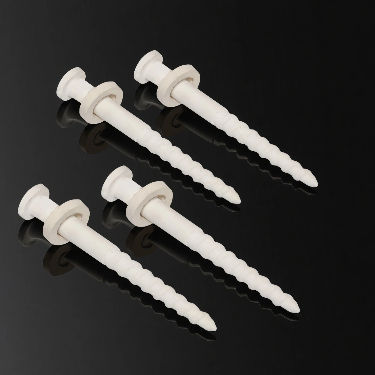 Close-up of Alumina Ceramic Locator Pins in Tray