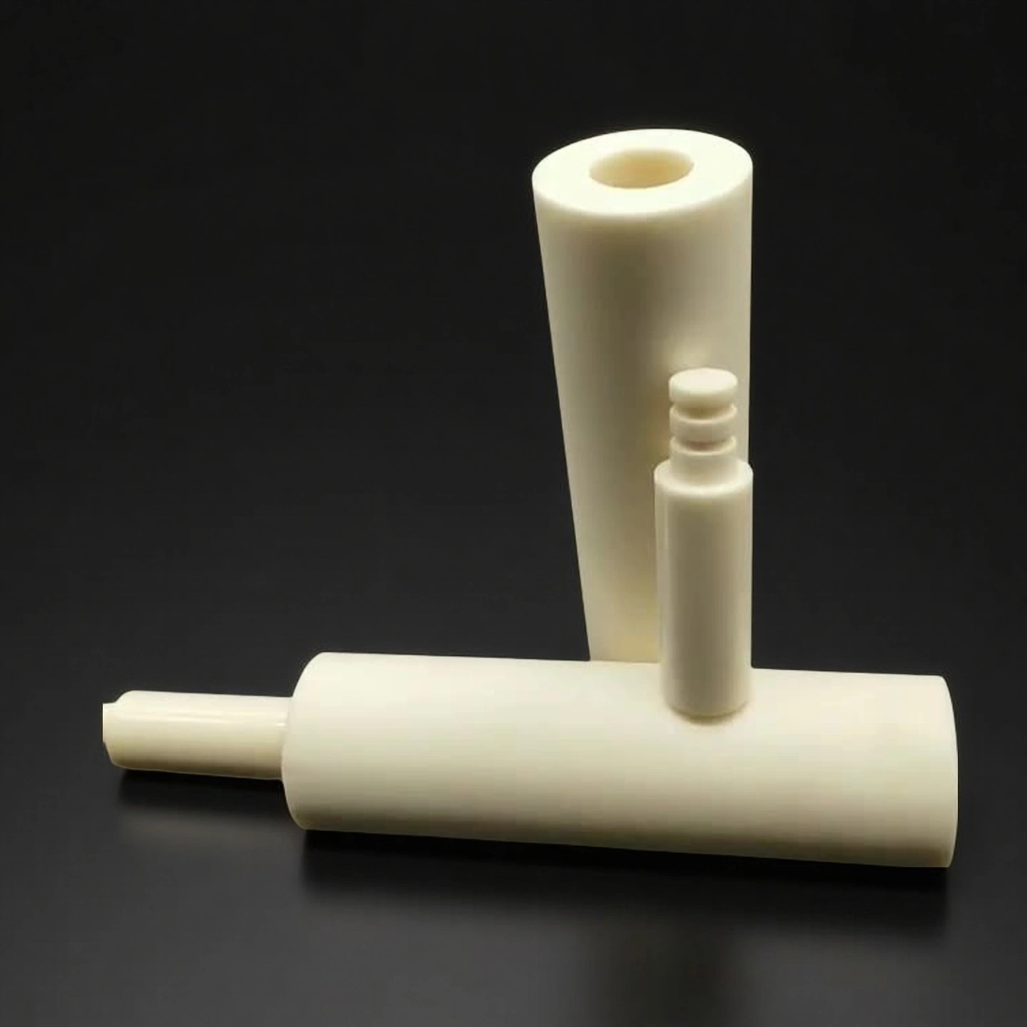 Alumina Ceramic Plunger with Polished Rod - Front View
