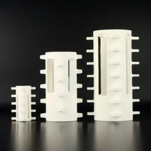 Ceramic sand mill rotor showing tooth profile and wear-resistant surface