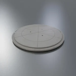 Front view of AlN ceramic electrostatic chuck with electrode layout