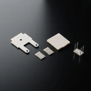 Front view of rectangular aluminum nitride heater module
