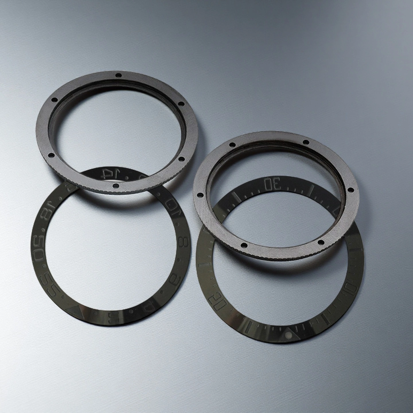 Black zirconia ceramic bezel for smartwatch assembly