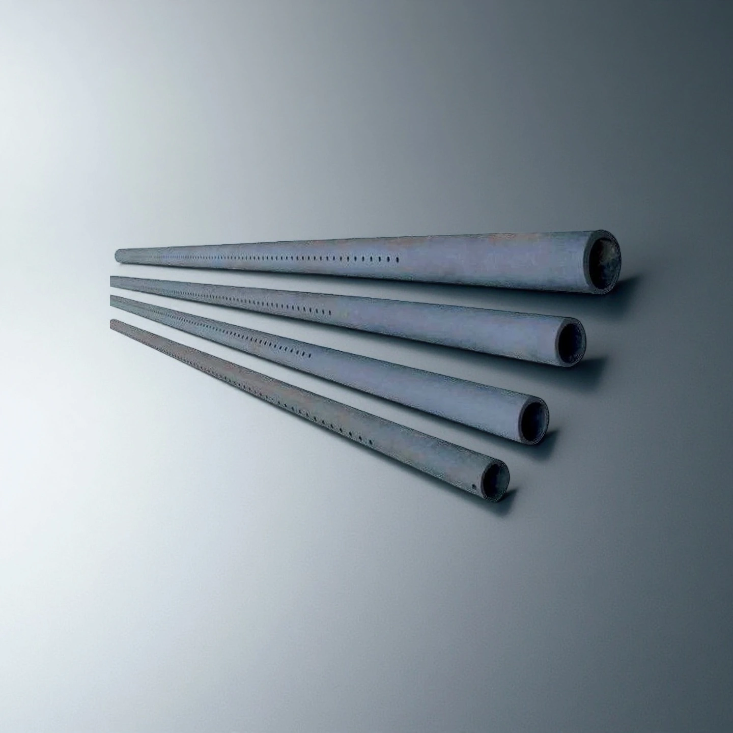 Cross-section of silicon carbide cold air pipe showing wall thickness