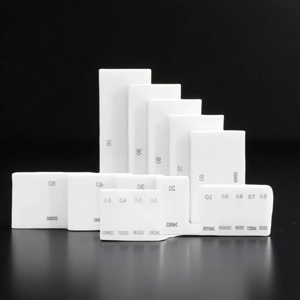 close-up of zirconia ceramic gauge block surface tolerance detail