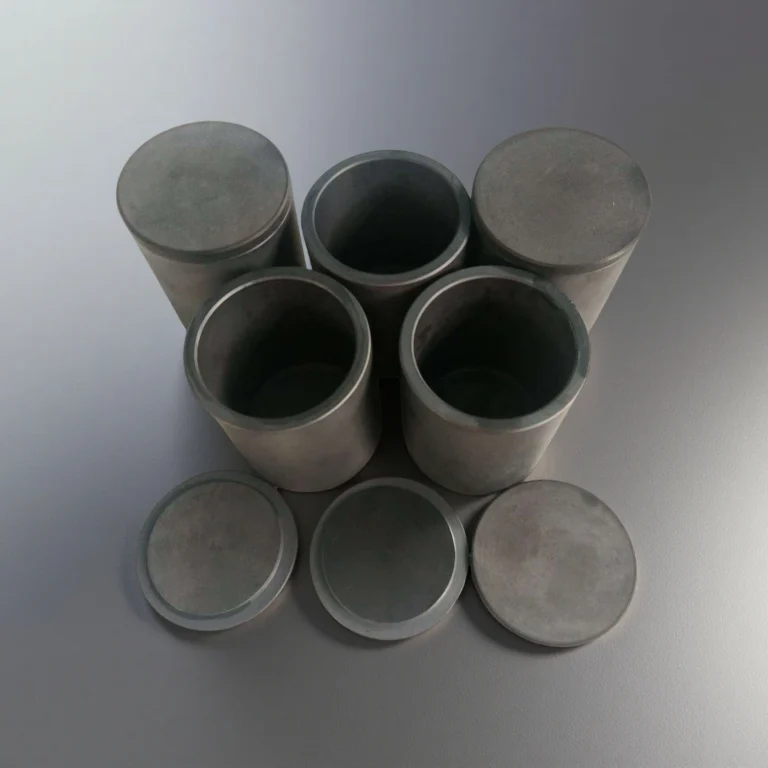 Custom silicon nitride crucible with ceramic lid for powder metallurgy