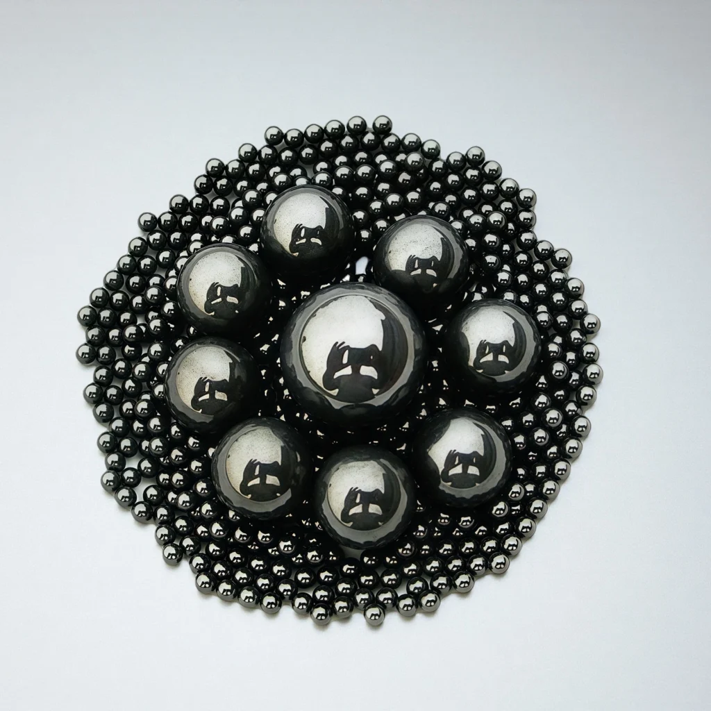 Assorted sizes of Si3N4 balls in vacuum-sealed packaging