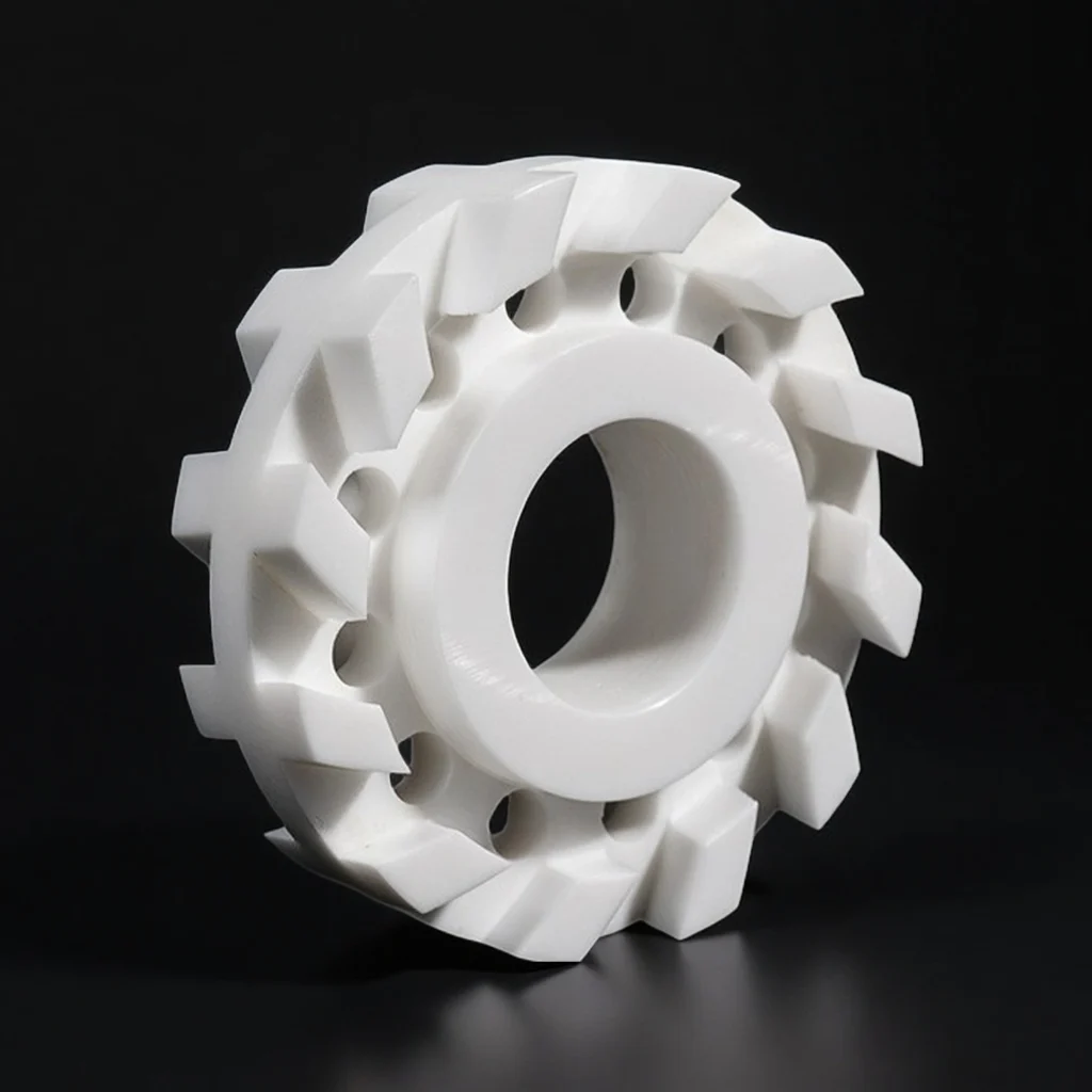 Side profile of yttria-stabilized zirconia disc with central hole