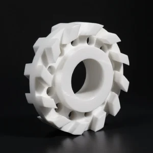 Side profile of yttria-stabilized zirconia disc with central hole