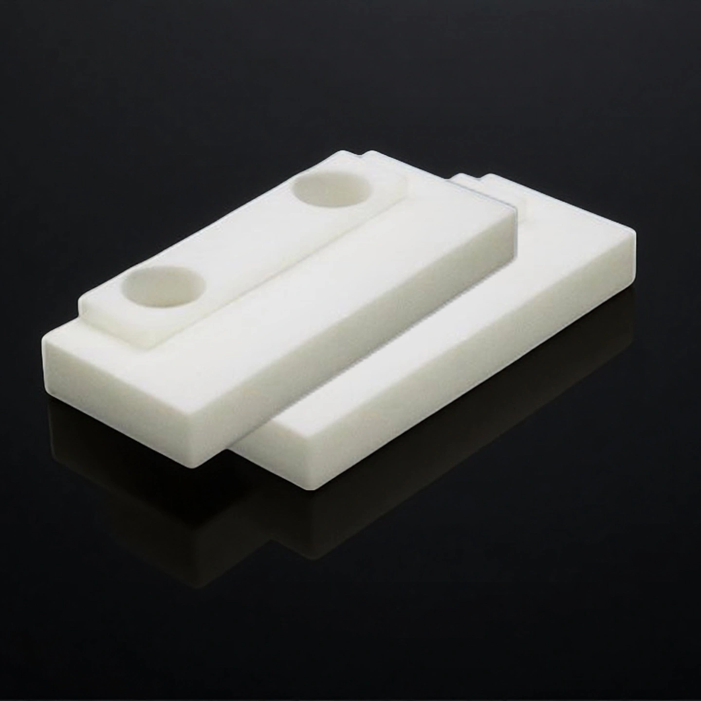 Surface quality of precision zirconia positioning block under magnification