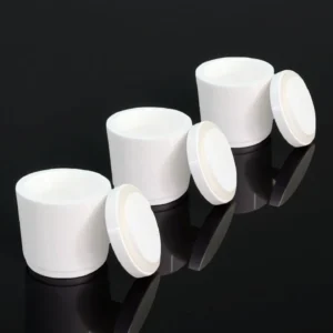 Precision milled alumina jar with bottom view