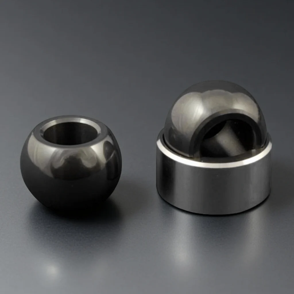 Flanged silicon carbide ball valve for chemical systems