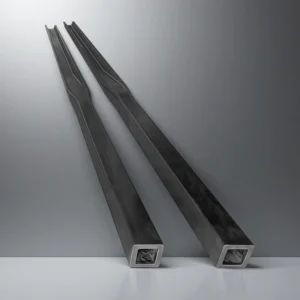 Front view of rectangular silicon carbide cantilever paddle