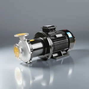 Front view of custom silicon carbide pump with ceramic shaft