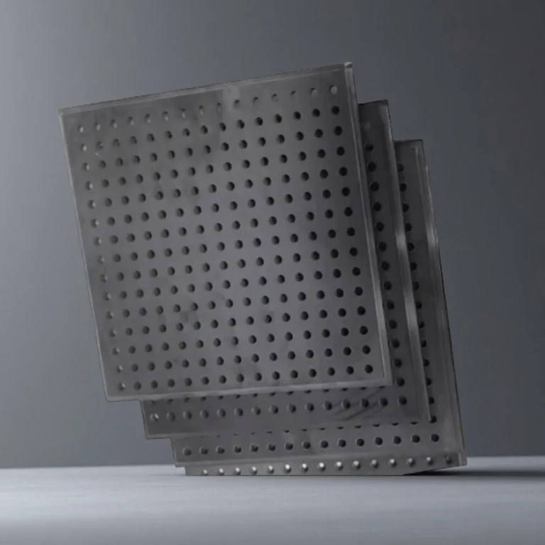 Front view of sintered silicon nitride gas baffle for vacuum furnace