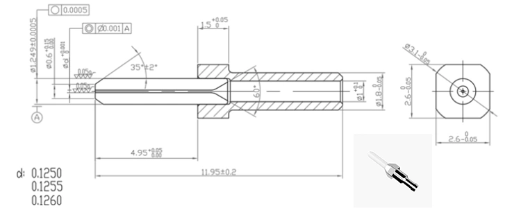 Size of MU Single Mode, with Flange