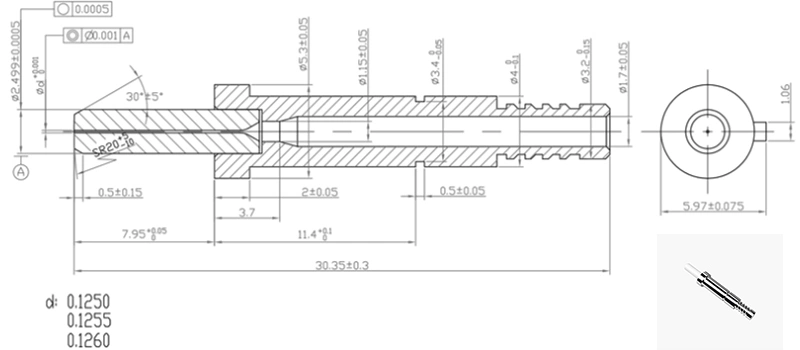 Size of ST, with Flange