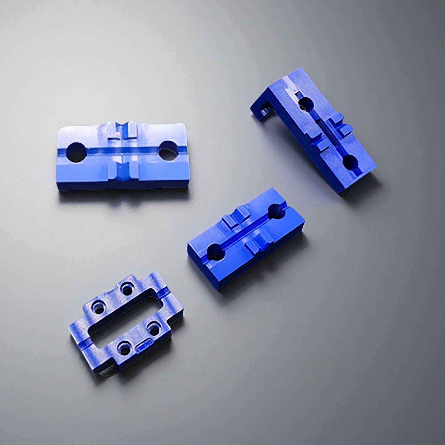 Front view of zirconia ceramic V-groove block for fiber alignment