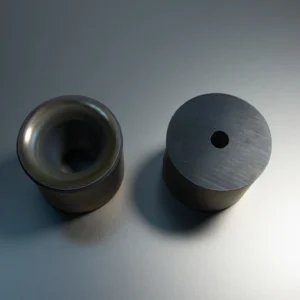 Cross-section of ceramic wire drawing die showing bore and angles