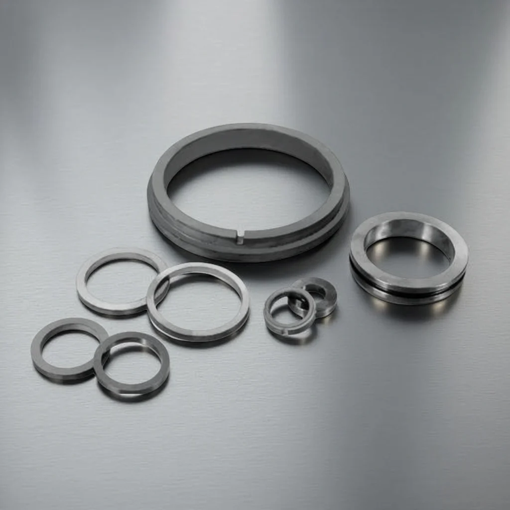 customized boron carbide ring with polished finish