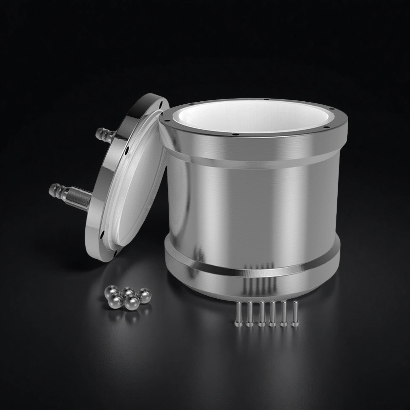 Detailed photo of zirconia jar lid and gasket seal