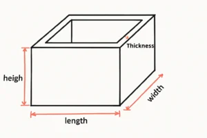 Size for Rectangular Crucibles