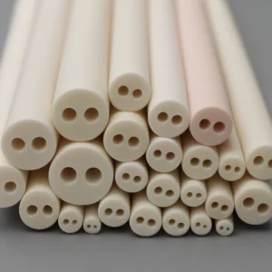 Two bore alumina tube for thermocouple protection