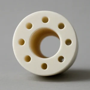 Front view of industrial alumina ceramic 9-hole tube