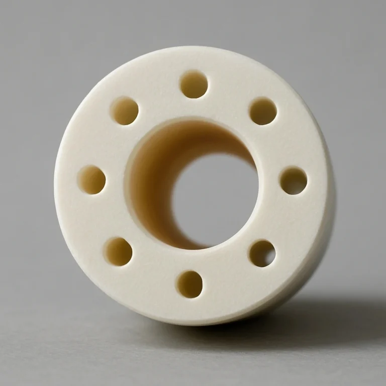 Front view of industrial alumina ceramic 9-hole tube