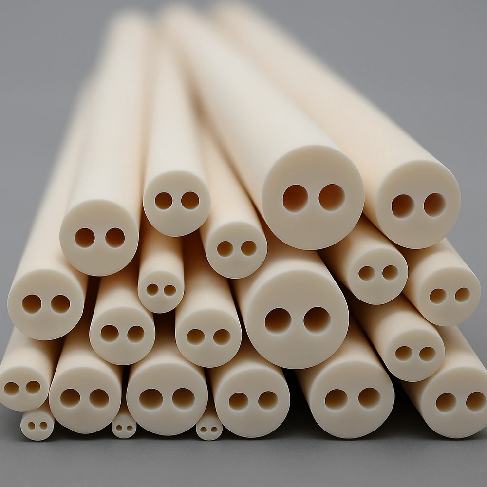 2-hole ceramic tube used in high-temperature furnace