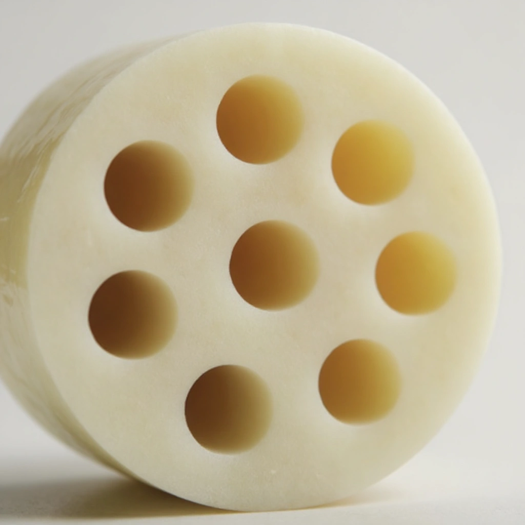 Customizable 9-hole alumina tube with technical drawing