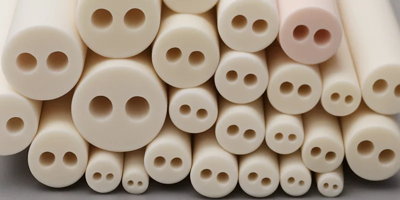 2 hole alumina ceramic tube sample