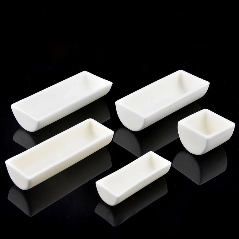 Semicircular alumina crucible with lid, 250 ml