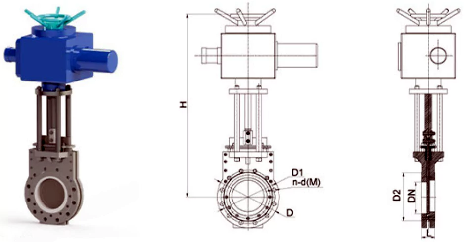 Specifications of Electric Actuated ZrO2 Ceramic Knife Gate Valve