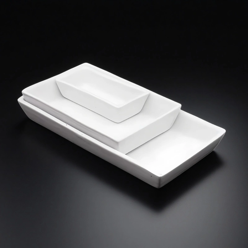 Trapezoid alumina crucible, 200 ml