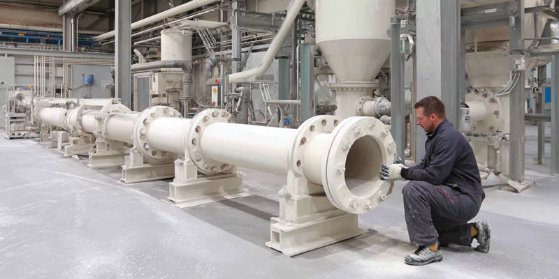 Wear-Resistant Alumina Ceramic Tubes for Powder and Slurry Transport