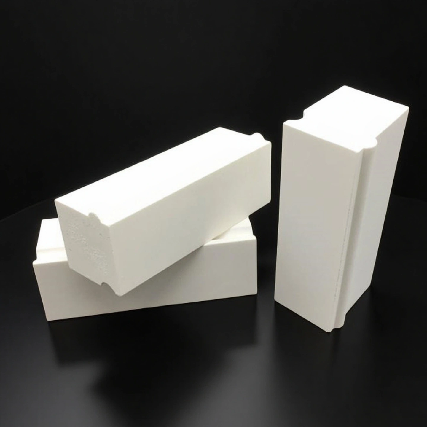 Solid alumina ceramic block or brick for support or structural ceramic applications