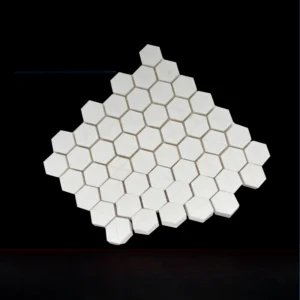Custom alumina mosaic plate design for decorative or heat-diffusing tile applications