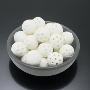 installing alumina multi-bore support media on reactor grid