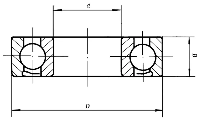 ADCERAX® Drawing of Zirconia Ceramic Angular Contact Ball Bearing
