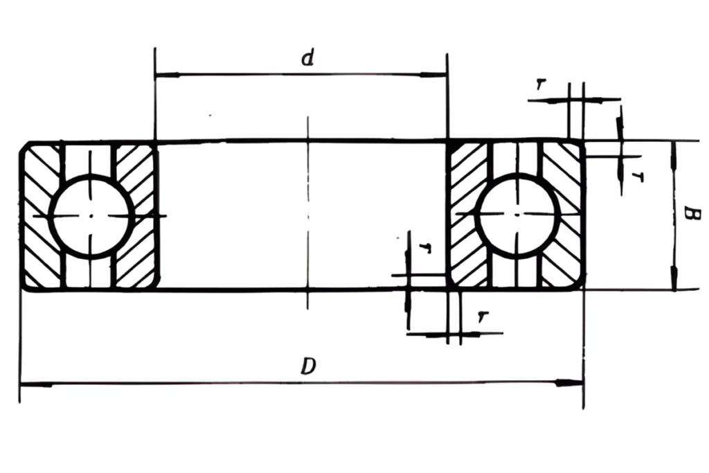 ADCERAX® Drawing of Zirconia Ceramic Deep Groove Ball Bearing