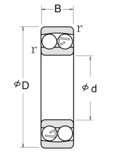 ADCERAX® Drawing of Zirconia Ceramic Self-Aligning Ball Bearing