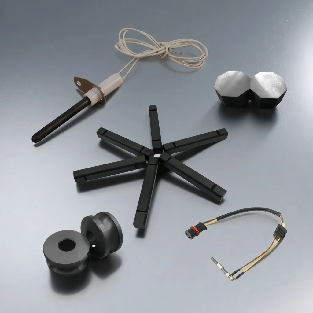 High-performance silicon nitride parts used in bearings, pumps, aluminum casting and precision industrial equipment