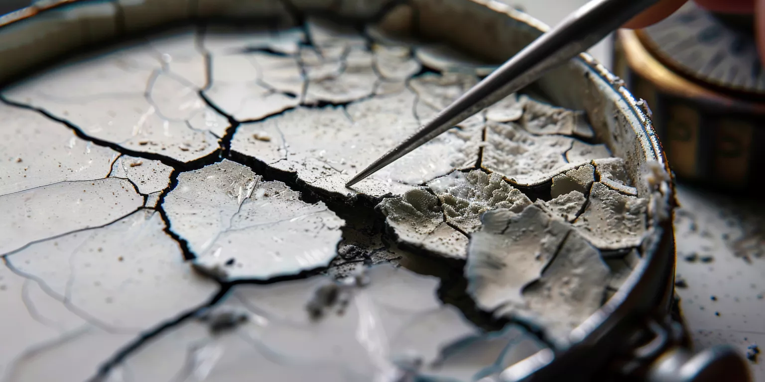 Alumina ceramic microcrack and wear observed in battery equipment