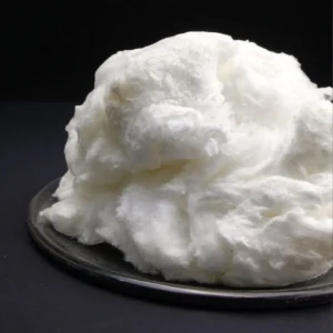 close-up of fluffy aluminum silicate fiber cotton bulk insulation wool