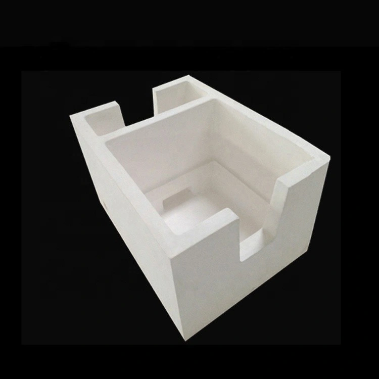 Aluminum silicate filter box installed between molten aluminium launders before casting mould