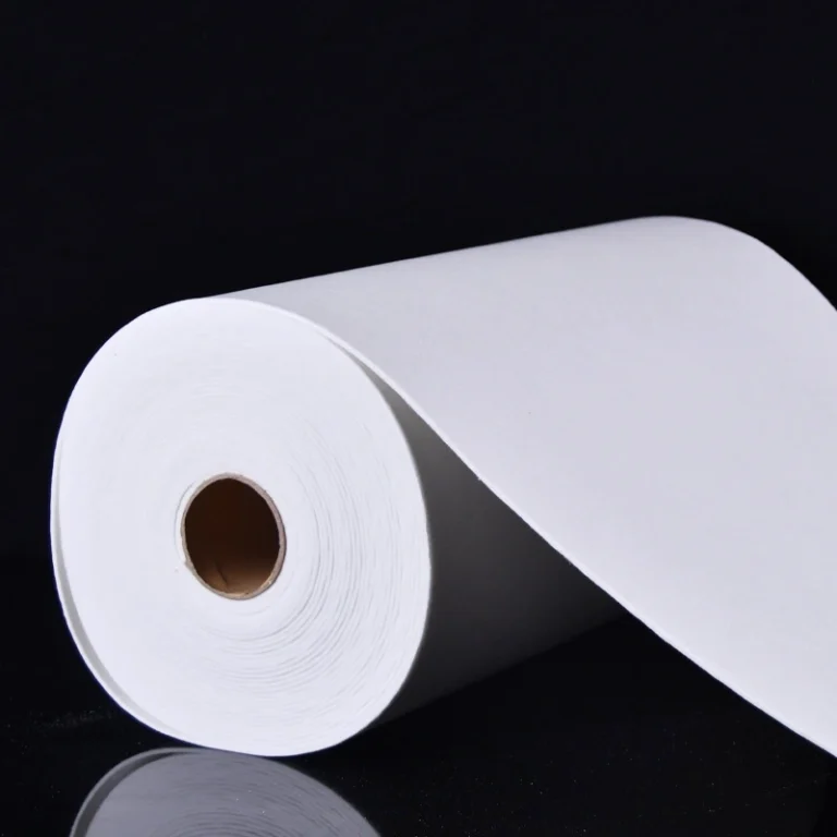 aluminum silicate fiber paper roll showing 610mm width and uniform thickness